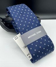 MICHAEL KORS Men's Polyester Tie  Navy Blue  Polka Dot  NEW MSRP: 69.50