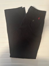Polo Ralph Lauren Pants Boys 18 Black Chino Straight Leg Flat Front Trousers