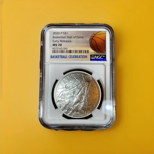 2020-P $1 Basketball Hall of Fame Unc Silver Coin NGC MS-70 Early Releases