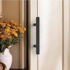 3 Inch Hole Centers Flat Black Cabinet Pulls (Pack of 10)