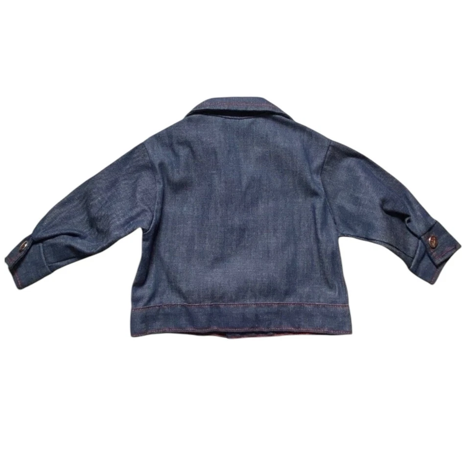 Chaqueta Denim Vintage Años 70 Health Tex Ribete Niños 18 Meses Infante Ligera Foto 4 de 4