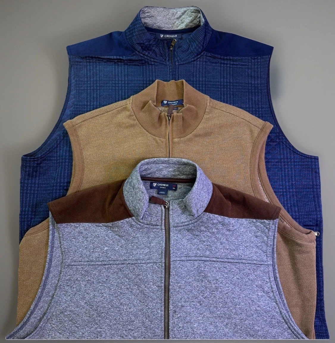 Lot Of 3 CREMIEUX Vests Men’s Size XXL Full Zip W/ Pockets Golf Beautiful!