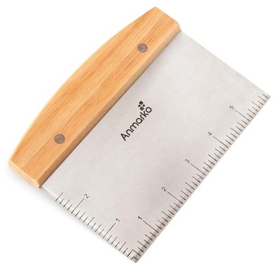 Dough Cutter for Bread and Pizza Dough - Stainless Steel Metal Griddle Scrape...