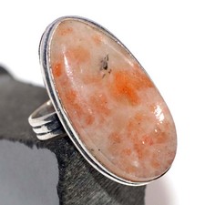 Sunstone 925 Silver Plated Ring US 6 Festival Jewelry MJ