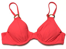 Shade  Shore Women's Size 34B Pink Jacquard Ring Front Underwire Bikini Top