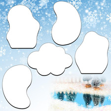 5 Pack Large Sized Christmas Village Mirror Lake Holiday Decoration,9.3 Inches V