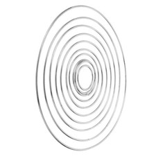 Dream Catcher Rings Set, 10 Sizes Metal Macrame Wreath Floral Round Hoop, Silver