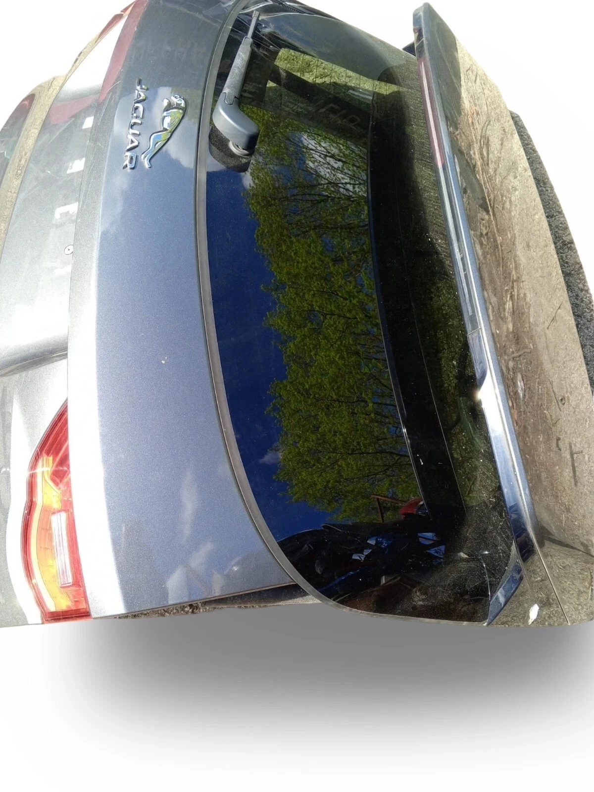 Actual Jaguar F-Pace X761 rear boot lid lamp and spoiler detail