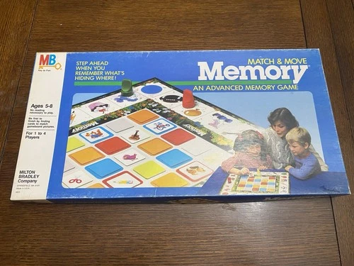 VINTAGE Milton Bradley Memory Game Match & Move COMPLETE 1986 Kids 80's Board