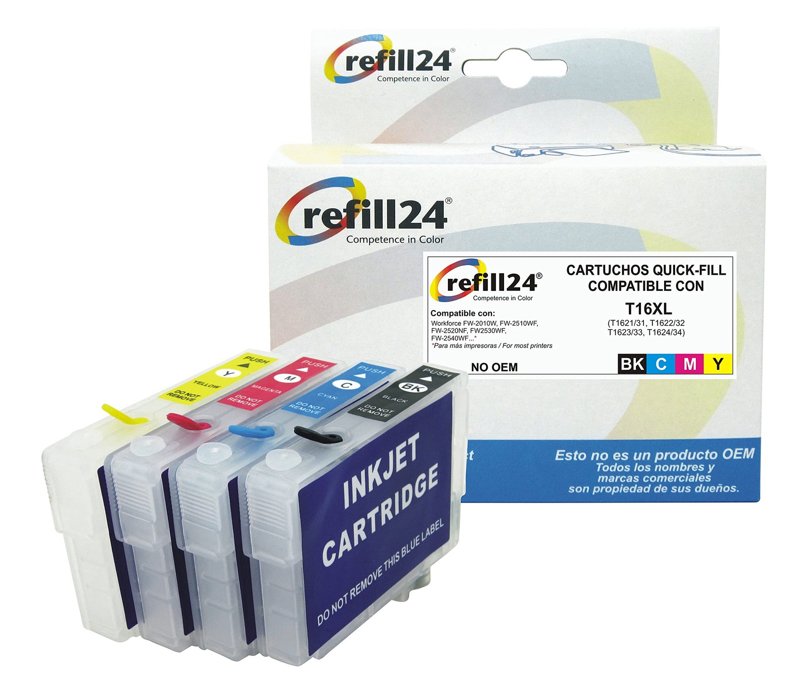 Cartouches T16 rechargeables pour réduire les coûts d'impression T1631 à T1634