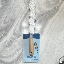 Key Castle Silicone Bottle Brush Wooden Handle Hanging Hook White/Beige