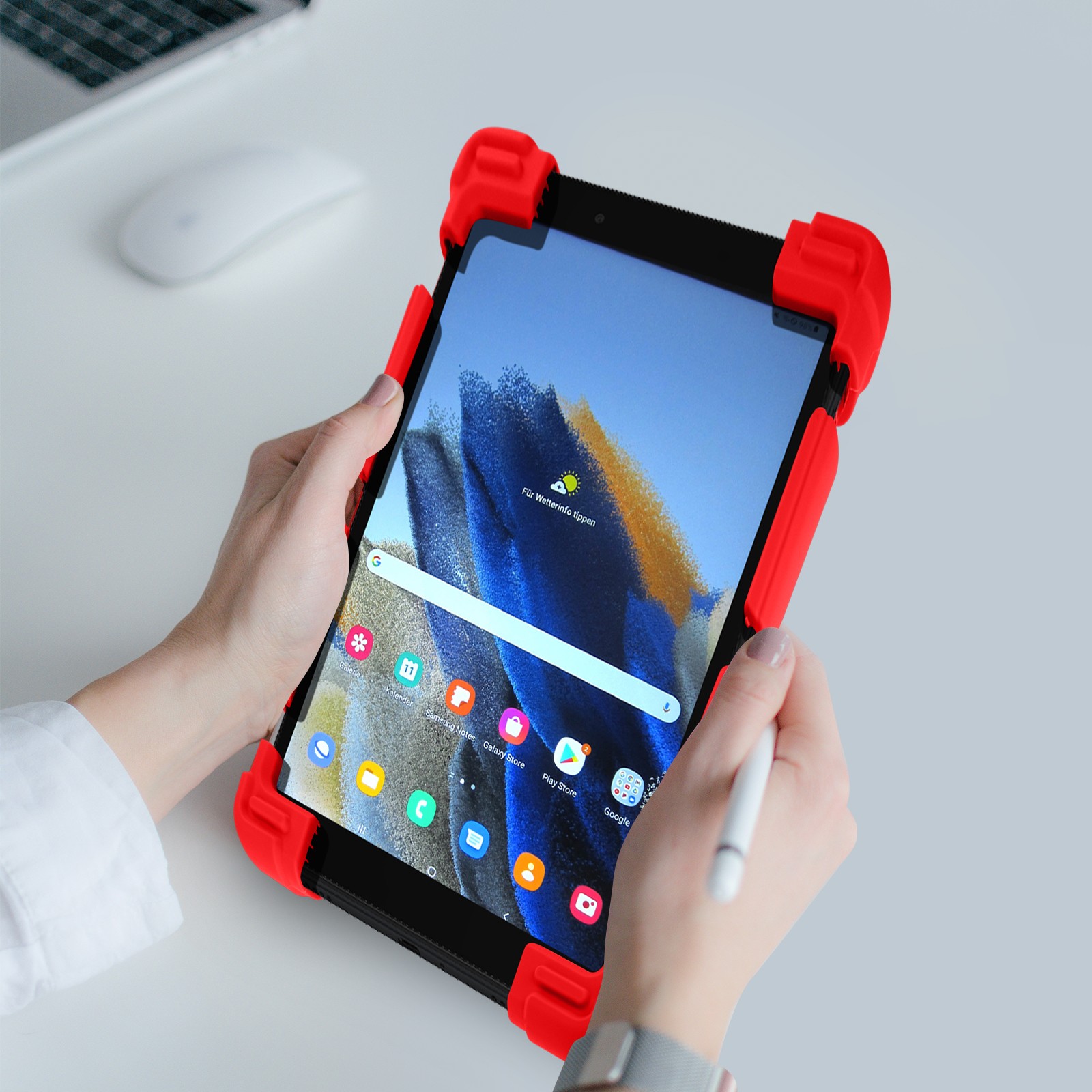 Coque bumper rouge universelle en silicone pour tablette tactile de 7,9 à 9 pouces - 4