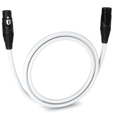 LyxPro Microphone 3 feet XLR Cable, Male to Female, 3 Pin Mic Cable, White