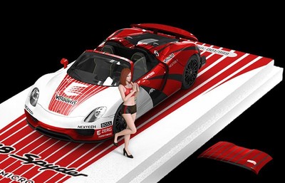 PORSCHE 918 Spyder - Le Mans + Figure  - rainbow - Time Micro 1:64