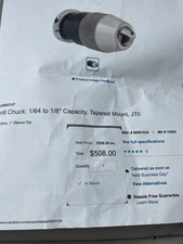 Albrecht 70020 Classic Precision Keyless Drill Chuck, 1/64" to 1/8",