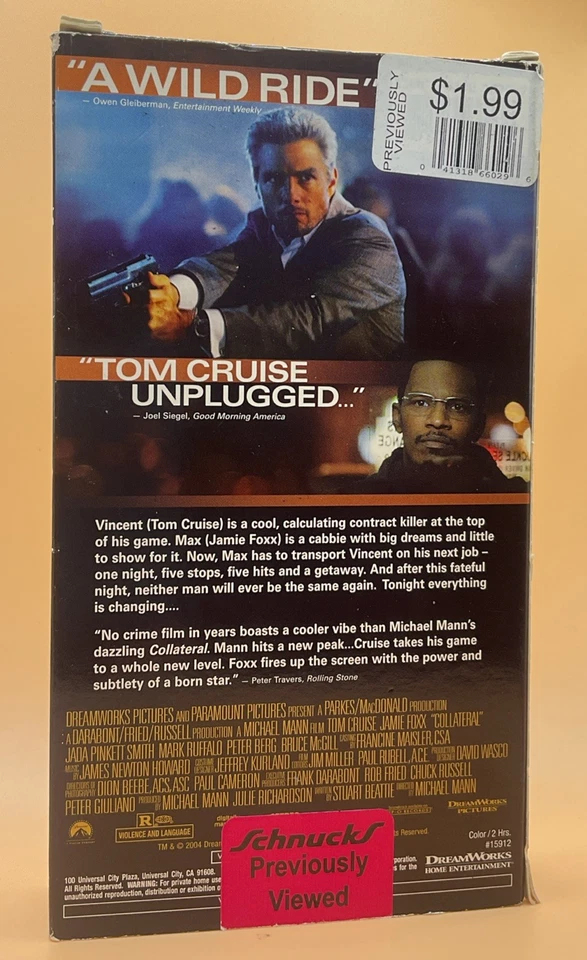 Collateral VHS 2004 Tom Cruise Jamie Foxx Widescreen **Buy 2 Get 1 Free** - Image 2 of 3