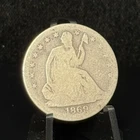 1869 S Silver Seated Liberty Half Dollar 50C Coin