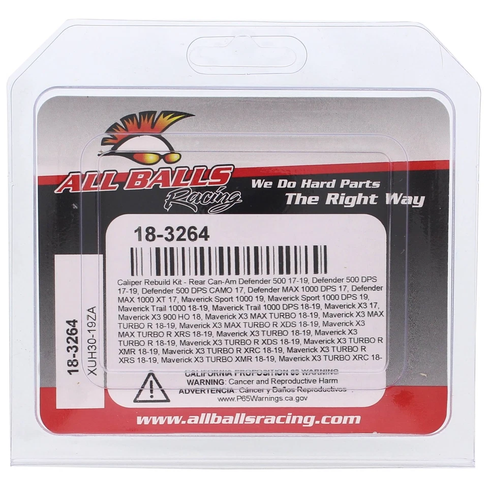 New All Balls Caliper Rebuild Kit Rear 18-3264 for Can-Am Maverick X3 17 - Imagem 4 de 4