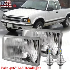 Pair 4x6" LED Headlights Hi/Lo Sealed Beam fit for Chevy S10 1994 1995 1996 1997