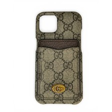 Custodia Gucci Ophidia GG Supreme iPhone 13 beige ebano snap off portafoglio slot carte
