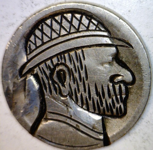 1920 - 1930 's HOBO Buffalo Nickel Coin ~ NICE Hand Carved LOT #C22 FREE SHIP