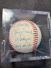 MVP 1962 Maury Wills Signed Baseball - LA Dodgers With Cube (140)