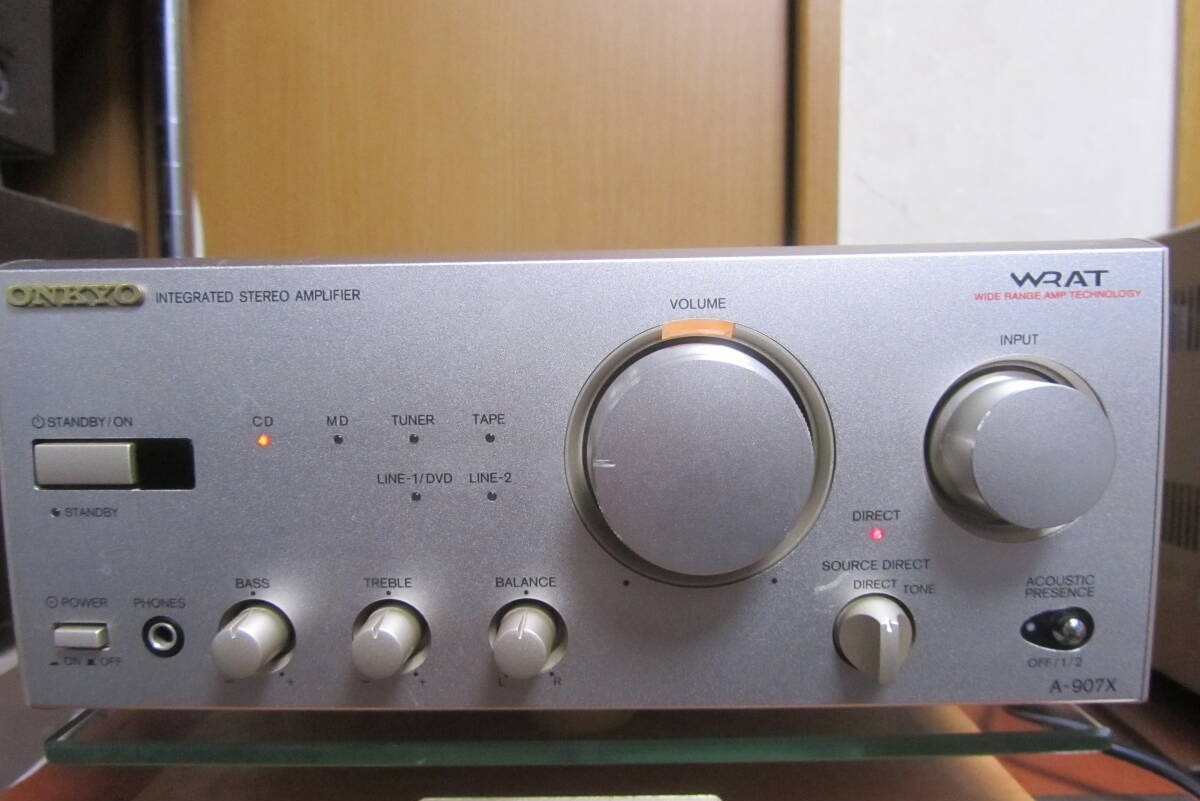 ONKYO オンキョー A-907X インテグレーテッドステレオアンプ Onkyo A-907X Silver Integrated Stereo Amplifier Transistor Good | eBay
