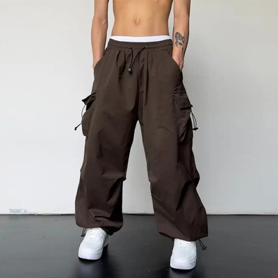 KICZOY Pantalon De Jogging Baggy Cargo Habillé Décontracté Soyeux élastique Taille Moyenne Pour