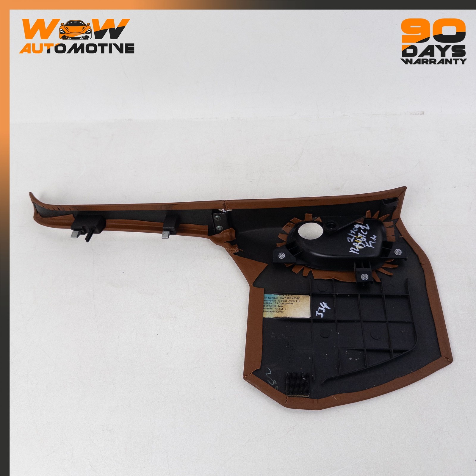 12-18 BENTLEY CONTINENTAL GTC CONVERTIBLE FRONT LEFT A PILLAR KICK PANEL TRIM OE