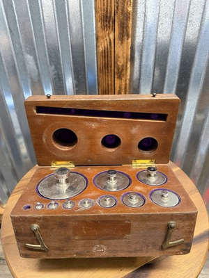 #ad L.E. Gurley Precision Weight Set Mahogany Case 4lb 1 8oz Scientific Laboratory $49.99