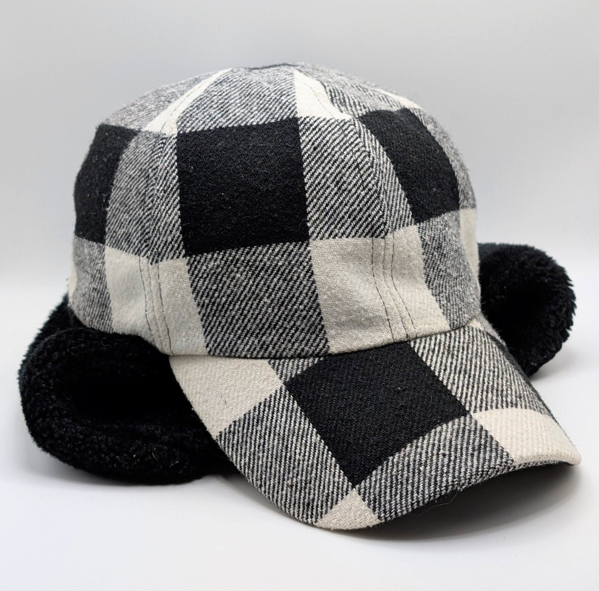 DPC Dorfman Pacific Co White Gray Black Plaid Hunting Cap  display picture 2