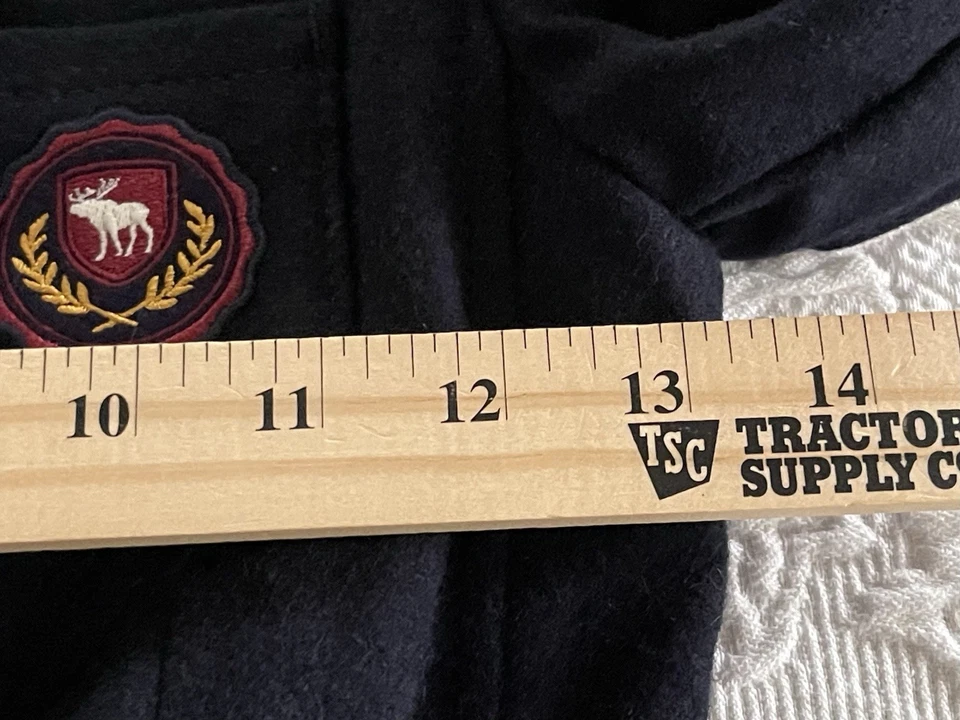 Blazer Abercrombie Azul Marino Bordado Cresta Mezcla Lana Niña Mediano Nuevo con Etiquetas $99.50 Foto 3 de 4