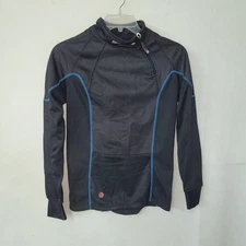 FREEZE-OUT Thermal Protection Long Sleeve Mock Neck Zip Up Pullover Top S Black