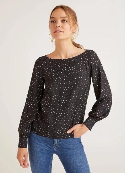 Women Boden Shirt Navy Viscose 40