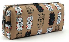 LParkin Lucky Japanese Cat Pencil 7.5 inches x 3.5 x 2.25 inches, gray 