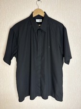 Vintage Yves Saint Laurent Pour Homme Black Shirt YSL Logo Concealed Buttons XXL