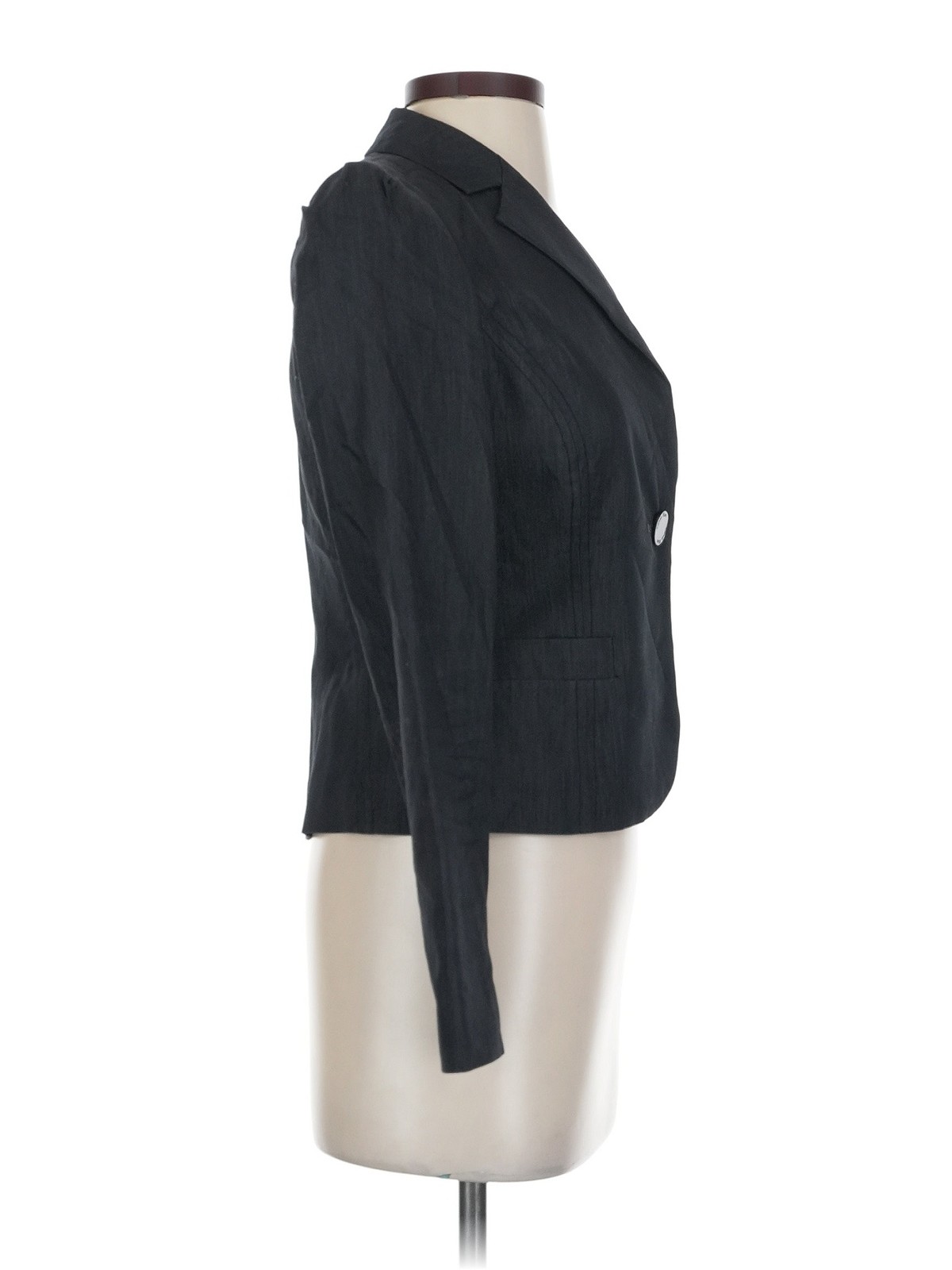 Calvin Klein Women Gray Blazer 2 Petites thumbnail 3