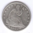 1853-O Seated Liberty Silver Half Dollar + w/ARROWS + Circulated + No Reserve!