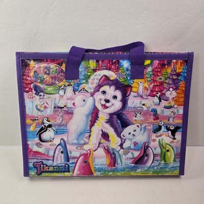 Lisa Frank TIKANNI HUSKY Trifold Portfolio Storage Case Folder CHECK CONDITIONS 
