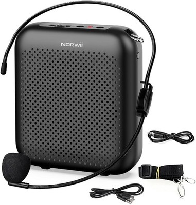 Mini Voice Amplifier Portable Rechargeable with Wired Microphone Headset & Wa...
