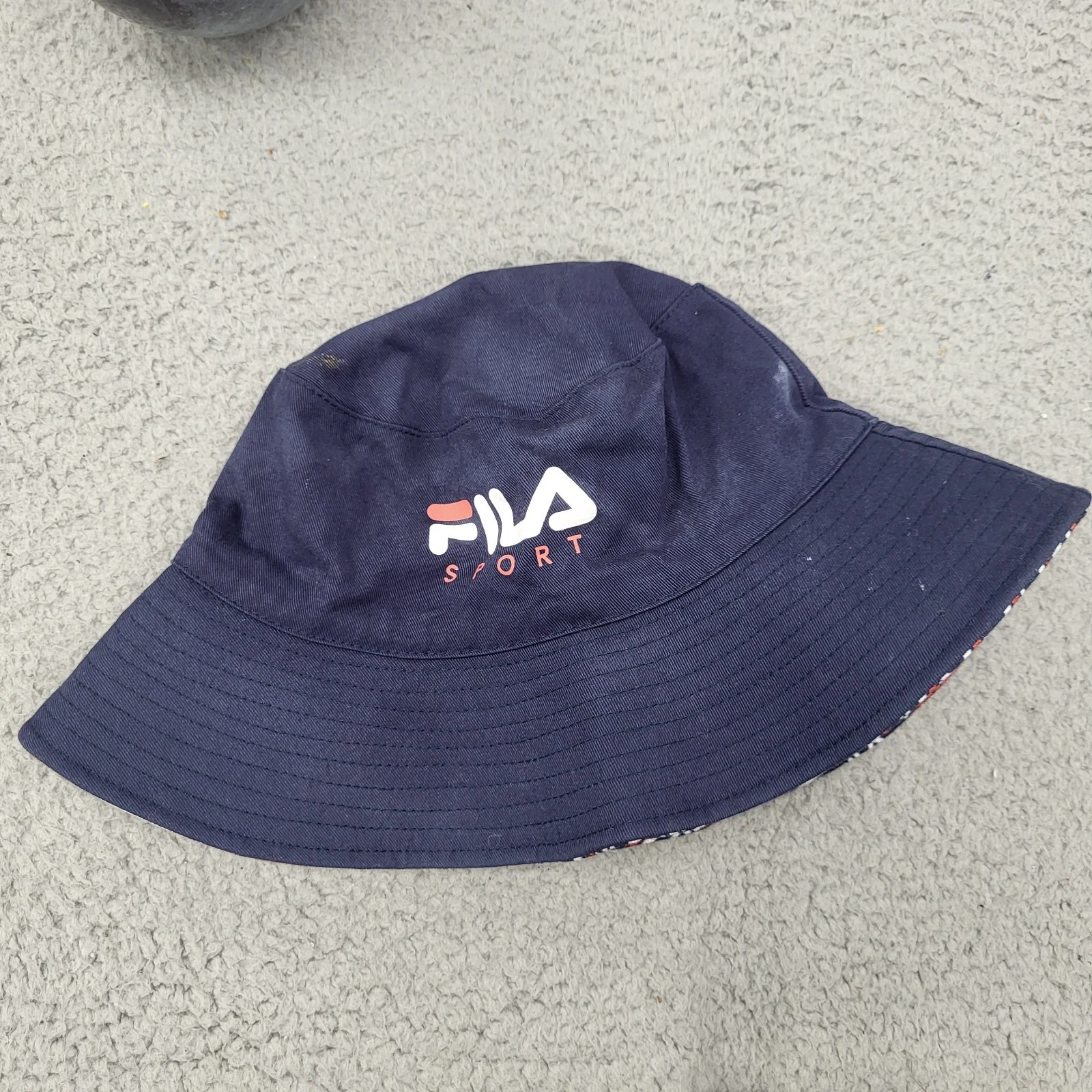 Fila Sport Reversible Bucket Hat Mens One Size Blue Graphic Cap