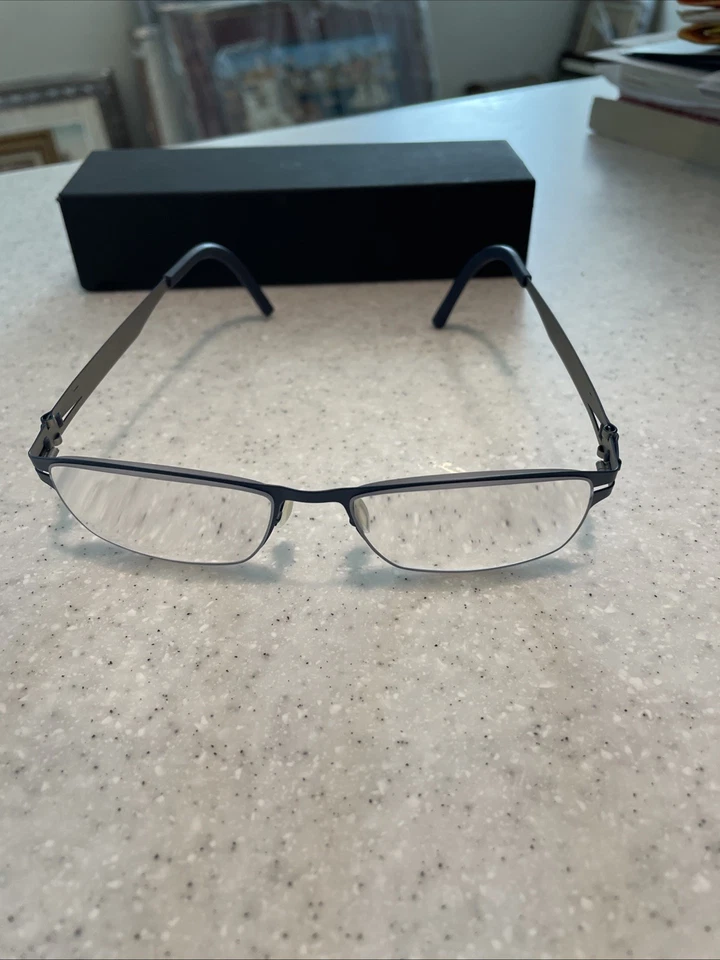 Marco de gafas hecho a mano OVVO Optics 3572 azul pizarra-titanio 50/70/140 grande Foto 2 de 4