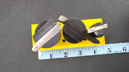 3 Piece Fly Cutter Set With Bits Yellow Wooden Holder Milling Machinist Tool - Picture 10 of 10