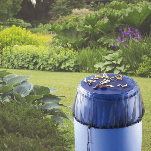 2pcs Rain Barrels Mesh Cover Netting with Drawstring Outdoor Garden-~ - Picture 5 of 10