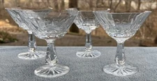 Set of FOUR Waterford Crystal Rosslare Saucer Champagne Sherbet Goblets
