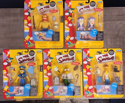Playmates WOS Simpsons Series 7 8 Lot Of 5- Cletus Hans Marge Sherri Terri Wilie