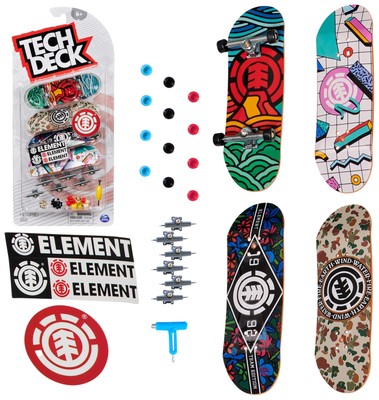 TECH DECK Ultra DLX Fingerboard 4-Pack Element Skateboards Collectible tools