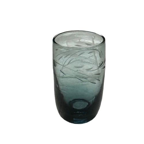 Vaso de chupito grabado gris vintage hecho en Corea - Imagen 2 de 4