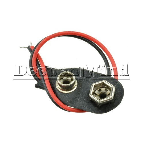 10PCS PP3 MN1604 9V 9volt Battery Holder Clip Snap On Connector Cable Lead - Picture 3 of 6
