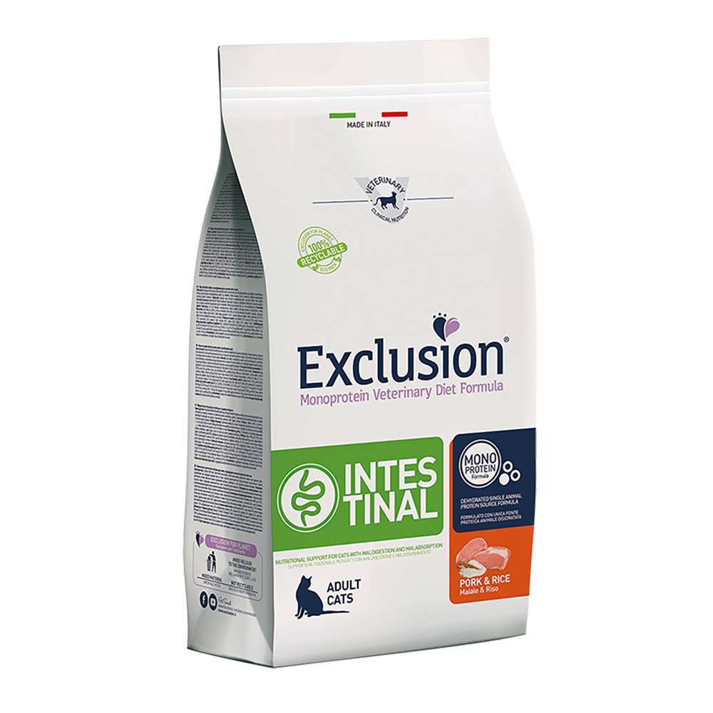Exclusion gatto intestinal adult 1,5 kg crocchette per gatti gastrointestinal